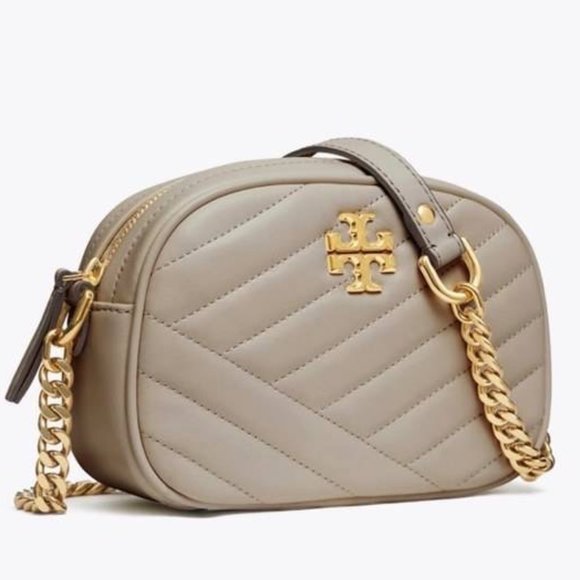 NWT Tory Burch Small Kira Chevron Camera Bag, Grey - Picture 4 of 5